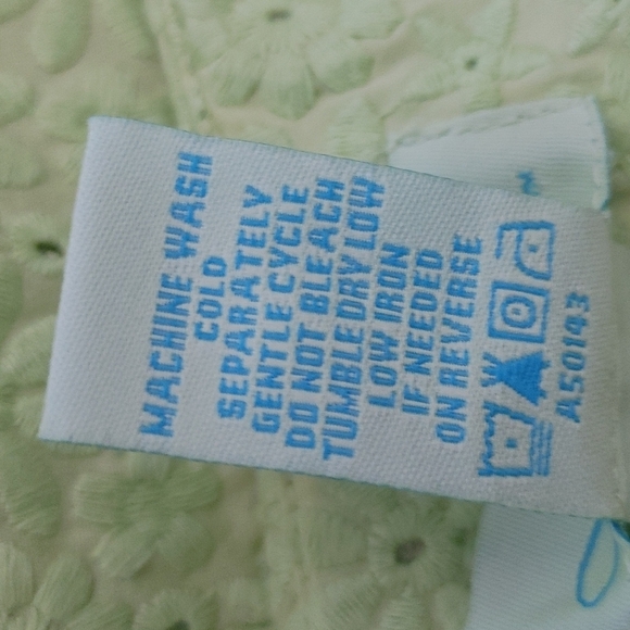 Denim & Co Larkspur Lime Floral Textured Skirt - Picture 3 of 8